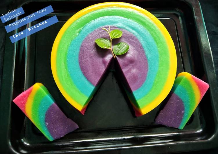 Resep Puding Rainbow Pingggiran Roti Tawar yang Enak