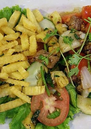 Hình của món Bò Xào Lúc Lắc.