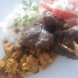 Seco de Cabrito(Goat) con Frejoles Canario a lo Carmelita