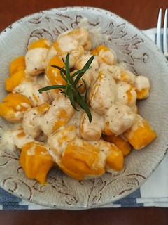 Una foto de Ñoquis soufflé de zapallo