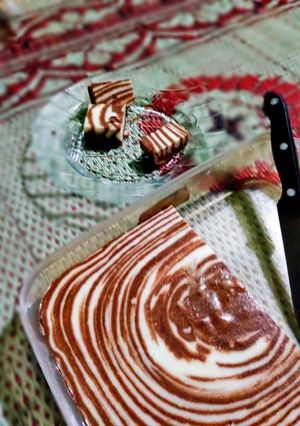 Foto resep Puding busa zebra
