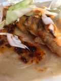 Tacos de pescado y camarón rebozado