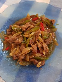 Foto resep Tumis daging sapi cabe hijau