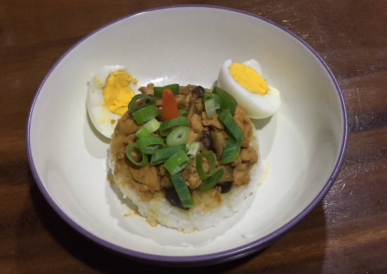 Nasi tim ayam jamur special