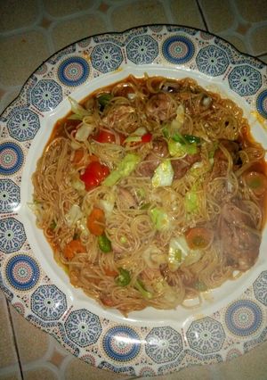 A picture of Vegetables spaghetti.