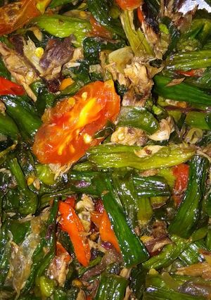 Foto resep Tumis genjer ikan pindang