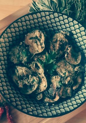 Une photo de Aubergines rôties aux anchois et à l'origan