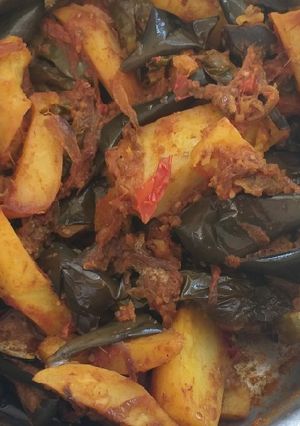 A picture of Brinjal,Potatoes n Capsicum#authors marathon.