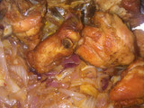 Fried chicken with onions