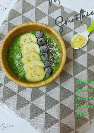 Hình của món Smoothie đậu xanh, bơ chuối.