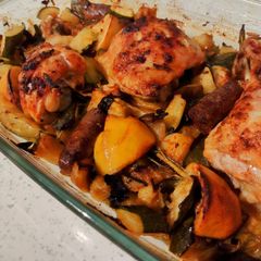 A picture of Easy chicken tray bake.