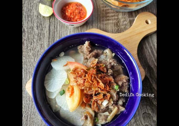 Recipe: Appetizing Soto Lobak Bandung (Soto Daging Lobak)