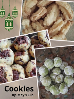 Foto resep Cookies (Semprit Stik Keju, Nutella Thumbprint Cookies & Matcha Snowball Cookies)