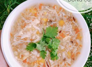 Hình của món Ăn dặm - Soup cua rau củ nấm đông cô.