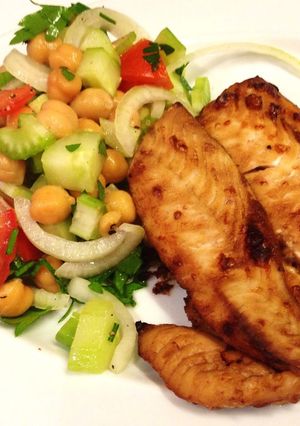 A picture of Chickpeas and Cucumber Salad.