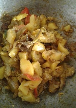A picture of Brinjal vegetable/ baigan sabzi.