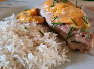 Una foto de Filete de cerdo con chabacanos