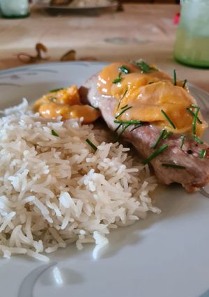 Una foto de Filete de cerdo con chabacanos