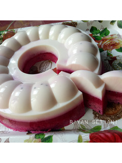 Foto resep Puding Buah Naga Merah with Full cream milk