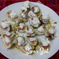 Figs with Honey-Cream and Pistachios A picture of Figs with Honey-Cream and Pistachios.