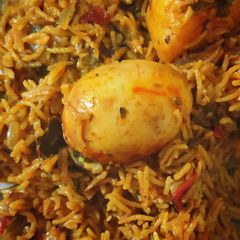 A picture of Egg biryani Restaurant style.