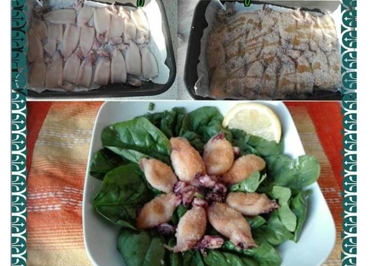 Calamari gratinati e spinacino