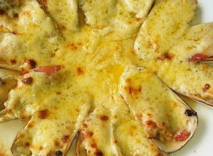 Una foto de Machas a la parmesana