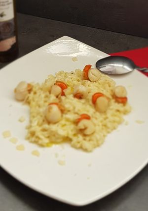 Une photo de °Risotto de St-Jacques à l'huile de truffe°
