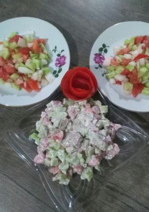 عکسی از دستور سالاد شیرازی خوشمزه ،🥰بادومدل