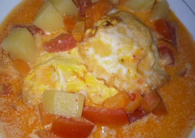 Panduan Membuat Resep Telur ceplok kuah santan pedas