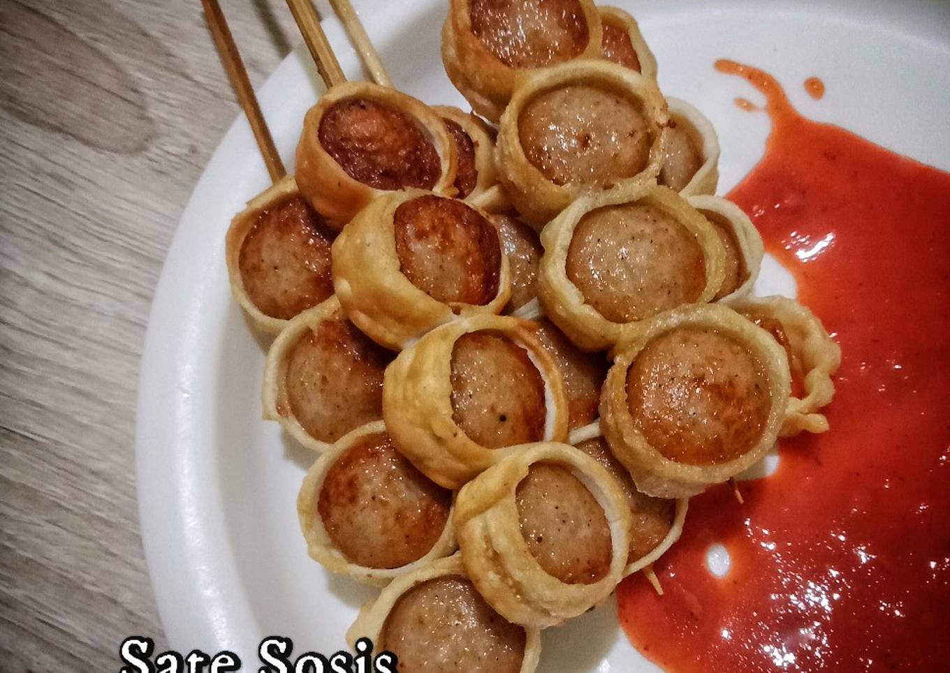 Sate Sosis Selimut Pangsit