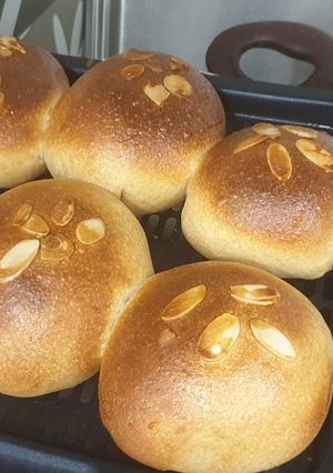 Hình của món Bánh Anpan nhân đậu đỏ.