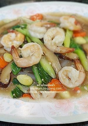 รูปของ ก๋วยเตี๋ยวเซี่ยงไฮ้ราดหน้ากุ้ง