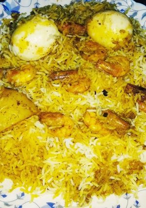 চিংড়ি মাছের বিরিয়ানি(Prawn biryani recipe in bengali) রেসিপির প্রধান ছবি