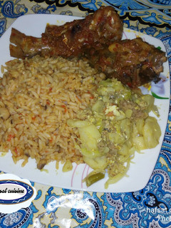 A picture of Rice and beans jollof.