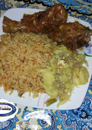 A picture of Rice and beans jollof.
