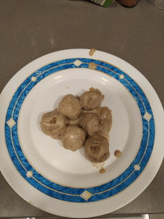 Una foto de Albóndigas vegetarianas con salsa de setas