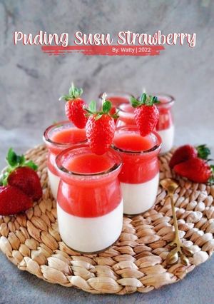 Foto resep Puding Susu Strawberry (Merah Putih)