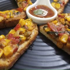 A picture of Mexican Corn Toast.