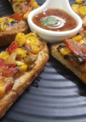 A picture of Mexican Corn Toast.