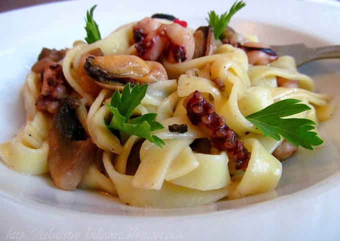 Тальятелле с грибами в сливочном соусе - рецепт автора Анна Первова (Данчина)🏃‍♂️
