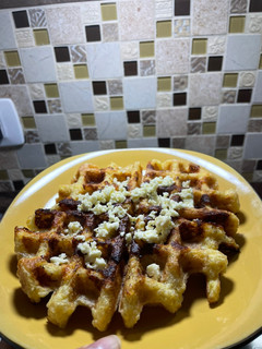 Una foto de Waffles de quinoa y queso