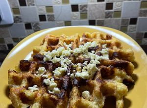 Una foto de Waffles de quinoa y queso