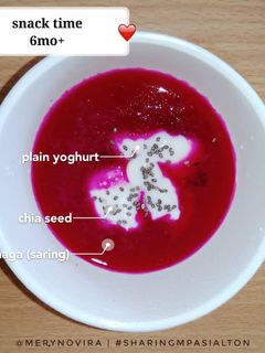 Foto resep Snack Mpasi 6mo+ Buah Naga Yoghurt