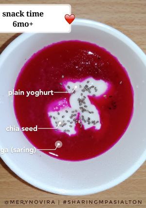Foto resep Snack Mpasi 6mo+ Buah Naga Yoghurt