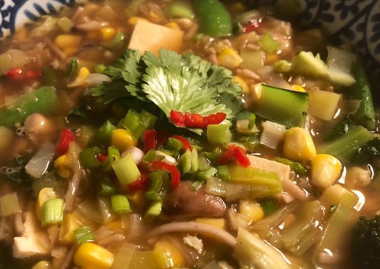 The Secret of Successful Veggie noodle soup - vegan