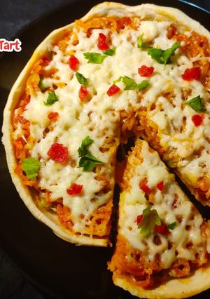 A picture of Cheese Masala Maggi Tart.