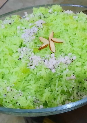 A picture of Green Meethay chawal.