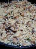 Arroz de coliflor con champis y shitake al jengibre