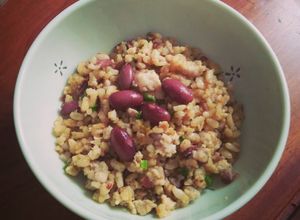 Hình của món Cơm chiên đậu thận thịt heo cho bé 12m+.